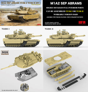 1/35 M1A2 SEP ABRAMS TUSK I/TUSK II (2 IN 1, with Full Interior)
