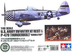1/48 U.S. Army Infantry At Rest & P-47D Thunderbolt "Bubbletop"