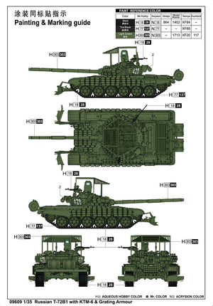 1/35 Russian T-72B1 with KTM-6 & Grating Armour