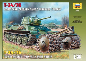 1/35 T-34/76 Soviet Medium Tank with Mine Roller
