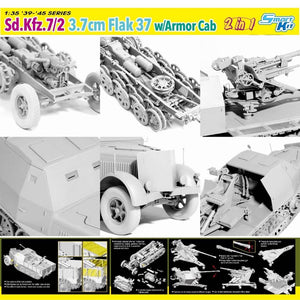 1/35 "Sd.Kfz.7/2 3.7cm FLAK 37 w/ARMOR CAB  (2 IN 1)"