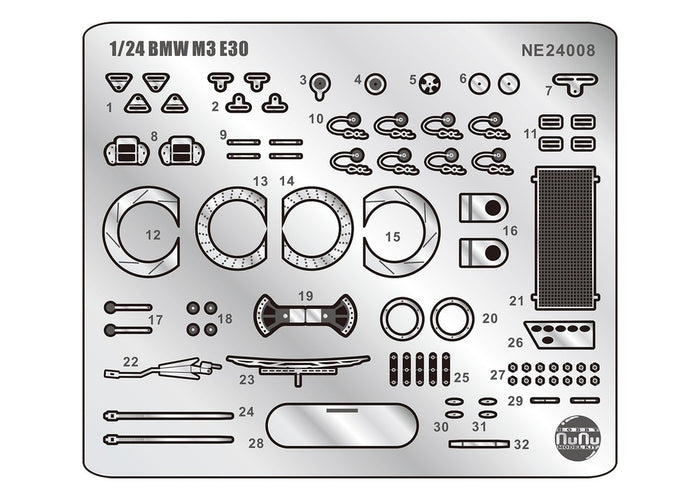 1/24 Detail-Up Parts for BMW M3 E30 '88 SPA 24 HOURS WINNER